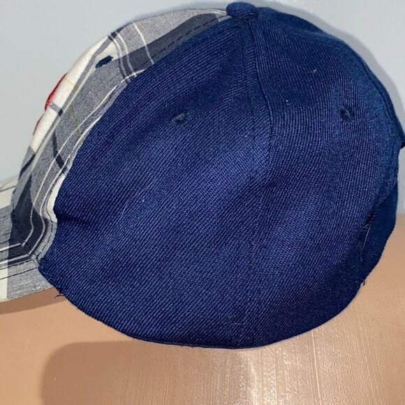 Men's Multicolor Boston Red Plaid 100% Cotton Baseball Cap Hat Adjustable - Picture 4 of 9